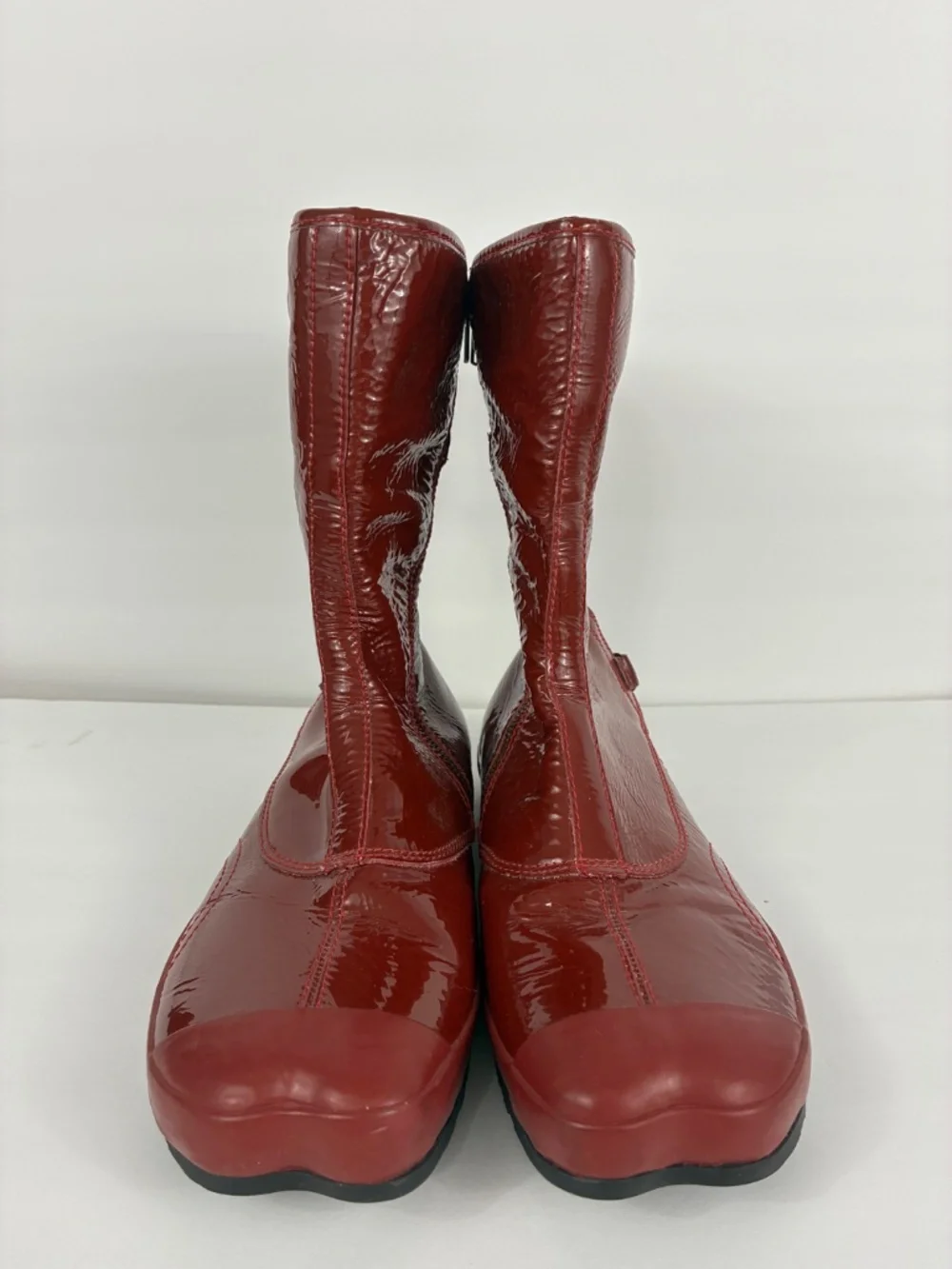 Palladium Unbound Shibuya Boots 8 Red Patent Leather Tabi Toe Calf High Samurai